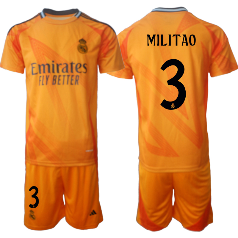 Men 2024-2025 Club Real Madrid away orange 3 Soccer Jersey
